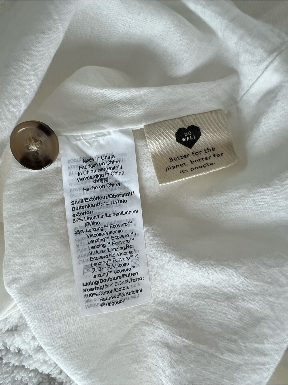 Madewell White Linen Blend Button Wrap Midi Dress - Picture 8 of 8